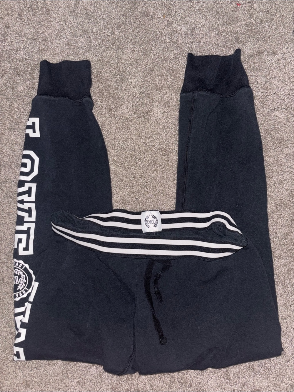 PINK Victoria’s secret Y2K Foldover Black Legging Joggers